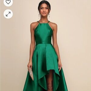 Emerald green high low dress